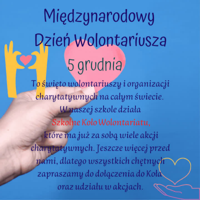 Karta na Dzień Wolontariusza