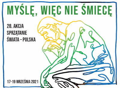 Plakat informujący o akcji sprzątania świata w dniach 17-19 września.