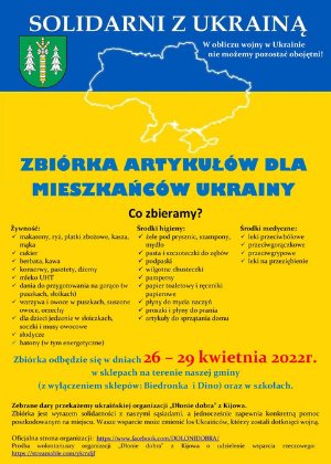 Zbiórka darów dla mieszkańców Ukrainy