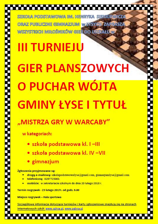 plakat turniej warcaby 2018